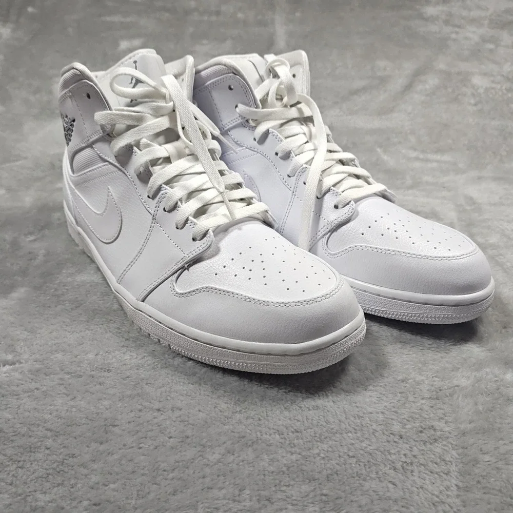 Jordan Air Jordan 1 Mid Mens 14 White 554724 120 Nike With Box New